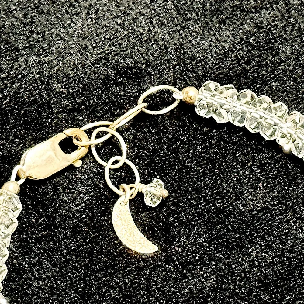 Clear Crystal Faceted Bead Bracelet in Silver Tone Bling Bougie Statement - Picture 3 of 5